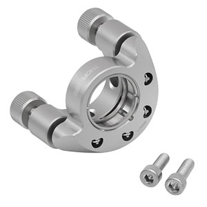 POLARIS-K1T1 - Polaris®SM1ネジ付きØ25.4 mm(1インチ)光学素子用キネマティックミラーマウント、取外し可能ノブ付きアジャスタ2個付き、固定リング2個付属 