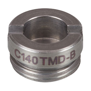 C140TMD-B - f = 1.5 mm, NA = 0.58, WD = 0.8 mm, Mounted Aspheric Lens, ARC: 600 - 1050 nm
