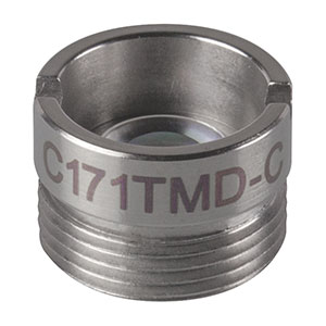 C171TMD-C - f = 6.2 mm, NA = 0.30, WD = 2.8 mm, Mounted Aspheric Lens, ARC: 1050 - 1700 nm