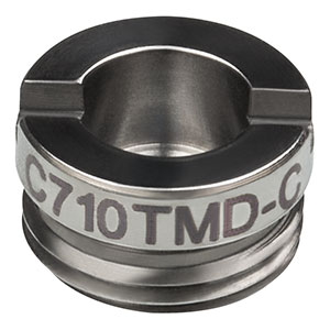C710TMD-C - f = 1.5 mm, NA = 0.53, WD = 0.4 mm, Mounted Aspheric Lens, ARC: 1050 - 1700 nm