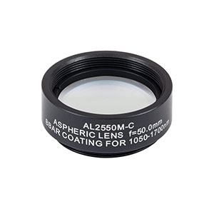 AL2550M-C - Ø25 mm N-BK7 Mounted Aspheric Lens, f=50 mm, NA=0.23, ARC: 1050-1700 nm