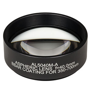 AL5040M-A - Ø50 mm S-LAH64 Mounted Aspheric Lens, f=40 mm, NA=0.55, ARC: 350-700 nm