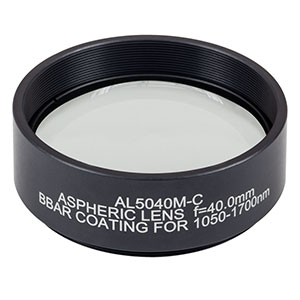 AL5040M-C - Ø50 mm S-LAH64 Mounted Aspheric Lens, f=40 mm, NA=0.55, ARC: 1050-1700 nm