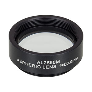 AL2550M - Ø25 mm N-BK7 Mounted Aspheric Lens, f=50 mm, NA=0.23, Uncoated