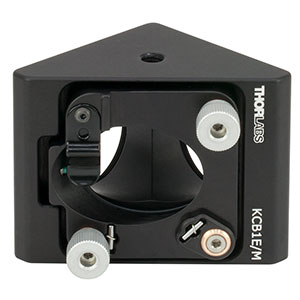 KCB1E/M - 直角キネマティックミラーマウント、楕円形光学素子用、30 mmケージシステム＆SM1ネジ対応、M4＆M6取付け穴(ミリ規格)