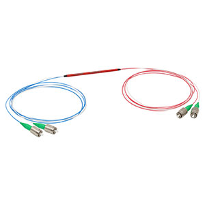 TW1300R5A2 - 2x2 Wideband Fiber Optic Coupler, 1300 ± 100 nm, 50:50 Split, FC/APC Connectors
