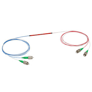 TW805R5A2 - 2x2 Wideband Fiber Optic Coupler, 805 ± 75 nm, 50:50 Split, FC/APC Connectors