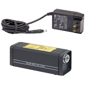 HNLS008R-JP - Self-Contained HeNe Laser, 632.8 nm, 0.8 mW, Random, 100 VAC Power Supply