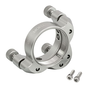 POLARIS-K2T - Polaris®SM2ネジ付きØ50.8 mm(Ø2インチ)光学素子用キネマティックミラーマウント、アジャスタ3個付き、固定リング2個付属