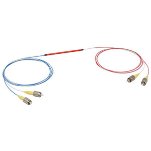 TW1064R5F2B - 2x2 Wideband Fiber Optic Coupler, 1064 ± 100 nm, 0.22 NA, 50:50 Split, FC/PC Connectors