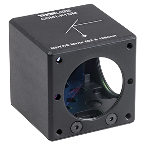 CCM1-K13/M - 30 mm Cage-Cube-Mounted Nd:YAG Turning Mirror, 532 and 1064 nm, M4 Tap