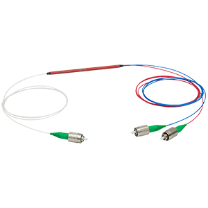 RB61A1 - 488 nm / 670 nm Wavelength Combiner/Splitter, FC/APC Connectors