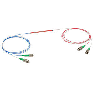 TW630R3A2 - 2x2 Wideband Fiber Optic Coupler, 630 ± 50 nm, 75:25 Split, FC/APC Connectors