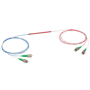 TW560R3A2 - 2x2 Wideband Fiber Optic Coupler, 560 ± 50 nm, 75:25 Split, FC/APC