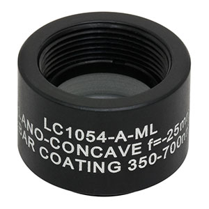 LC1054-A-ML - Ø1/2in N-BK7 Plano-Concave Lens, SM05-Threaded Mount, f = -25.0 mm, ARC: 350-700 nm