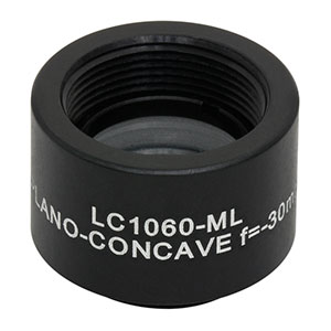 LC1060-ML - Ø1/2in N-BK7 Plano-Concave Lens, SM05-Threaded Mount, f = -30.0 mm, Uncoated