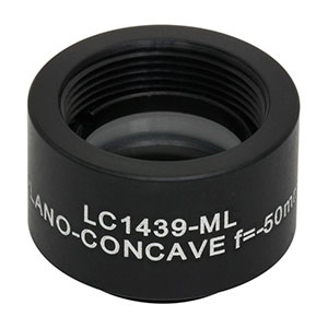 LC1439-ML - Ø1/2in N-BK7 Plano-Concave Lens, SM05-Threaded Mount, f = -50.0 mm, Uncoated
