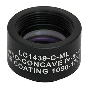 LC1439-C-ML - Ø1/2in N-BK7 Plano-Concave Lens, SM05-Threaded Mount, f = -50.0 mm, ARC: 1050-1700 nm