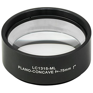 LC1315-ML - Ø2in N-BK7 Plano-Concave Lens, SM2-Threaded Mount, f = -75 mm, Uncoated