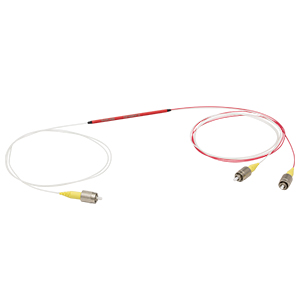 TW1064R3F1A - 1x2 Wideband Fiber Optic Coupler, 1064 ± 100 nm, 0.14 NA, 75:25 Split, FC/PC