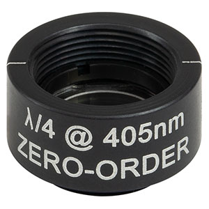 WPQSM05-405 - Ø1/2in Zero-Order Quarter-Wave Plate, SM05-Threaded Mount, 405 nm