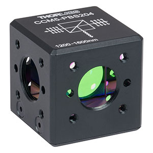 CCM5-PBS204 - 16 mm Cage-Cube-Mounted Polarizing Beamsplitter Cube, 1200-1600 nm, 8-32 Tap