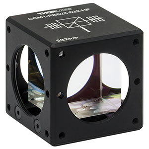 CCM1-PBS25-532-HP - 30 mm Cage-Cube-Mounted, High-Power, Polarizing Beamsplitter Cube, 532 nm, 8-32 Tap