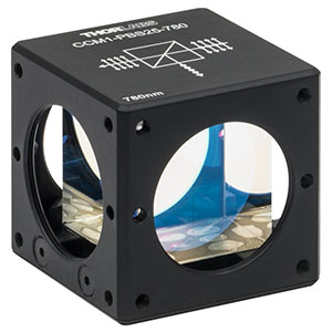 CCM1-PBS25-780-HP - 30 mm Cage-Cube-Mounted, High-Power, Polarizing Beamsplitter Cube, 780 - 808 nm, 8-32 Tap