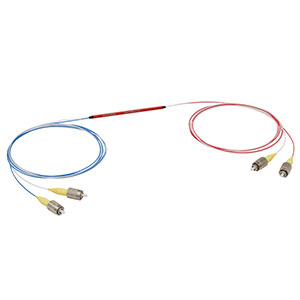 TN1064R1F2A - 2x2 Narrowband Fiber Optic Coupler, 1064 ± 15 nm, 0.14 NA, 99:1 Split, FC/PC Connectors