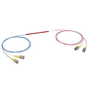 TN1064R5F2A - 2x2 Narrowband Fiber Optic Coupler, 1064 ± 15 nm, 0.14 NA, 50:50 Split, FC/PC Connectors