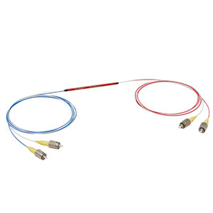 TN1064R1F2B - 2x2 Narrowband Fiber Optic Coupler, 1064 ± 15 nm, 0.22 NA, 99:1 Split, FC/PC Connectors