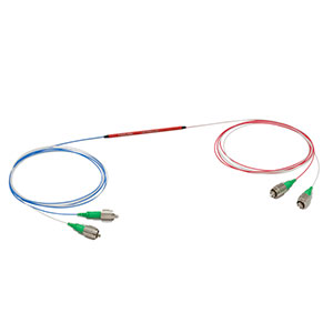 TN1064R5A2B - 2x2 Narrowband Fiber Optic Coupler, 1064 ± 15 nm, 0.22 NA, 50:50 Split, FC/APC Connectors