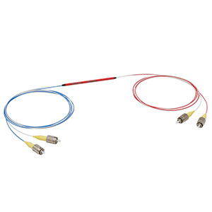 TN532R5F2 - 2x2 Narrowband Fiber Optic Coupler, 532 ± 15 nm, 50:50 Split, FC/PC