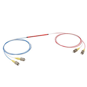TN632R1F2 - 2x2 Narrowband Fiber Optic Coupler, 632 ± 15 nm, 99:1 Split, FC/PC Connectors