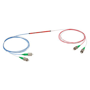 TN830R5A2 - 2x2 Narrowband Fiber Optic Coupler, 830 ± 15 nm, 50:50 Split, FC/APC Connectors
