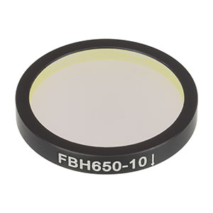FBH650-10 - Premium Bandpass Filter, Ø25 mm, CWL = 650 nm, FWHM = 10 nm