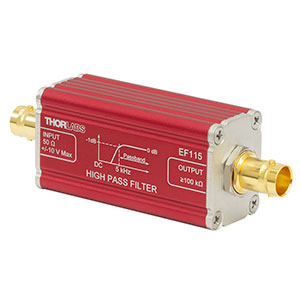 EF115 - High-Pass Electrical Filter, >5 kHz Passband, In-Line BNC Feedthrough