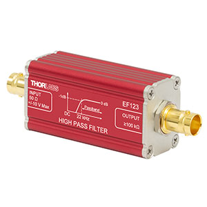 EF123 - High-Pass Electrical Filter, >22 kHz Passband, In-Line BNC Feedthrough