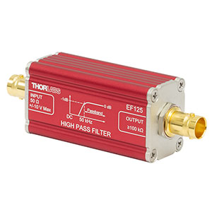 EF125 - High-Pass Electrical Filter, >50 kHz Passband, In-Line BNC Feedthrough