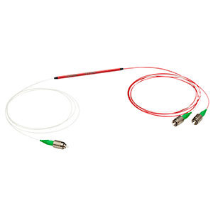 TN1310R2A1 - 1x2 Narrowband Fiber Optic Coupler, 1310 ± 15 nm, 90:10 Split, FC/APC