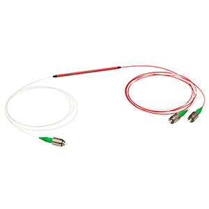 TN1550R5A1 - 1x2 Narrowband Fiber Optic Coupler, 1550 ± 15 nm, 50:50 Split, FC/APC