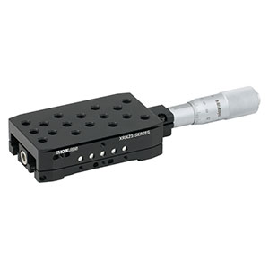 XRN25C - 小型25 mm直線移動ステージ、マイクロメータ位置：センター、1/4”-20 タップ穴(インチ規格)