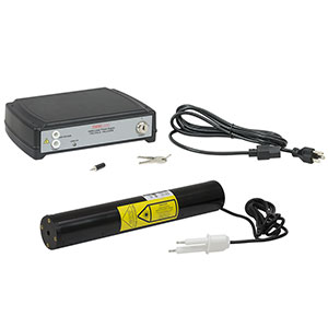 HNL020RB - HeNe Laser, 632.8 nm, 2 mW, Fluctuating Polarization, 100 - 240 VAC Power Supply Included