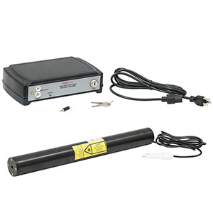 HNL050LB - HeNe Laser, 632.8 nm, 5 mW, Polarized, 100 - 240 VAC Power Supply Included