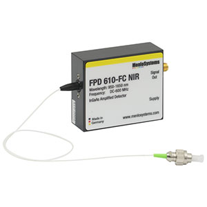 FPD610-FC-NIR - InGaAs高感度PIN増幅ディテクタ、固定利得、950～1650 nm、DC～600 MHz、電源付属(ミリ規格)