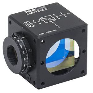 VA5-PBS252 - 30 mm Cage Cube-Mounted Variable Beamsplitter for 690 - 1000 nm, 8-32 Tap