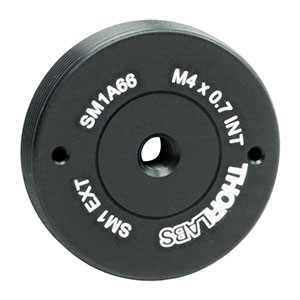 SM1A66 - SM1外ネジ＆M4 x 0.7内ネジ変換アダプタ、厚さ5.7 mm(ミリ規格)