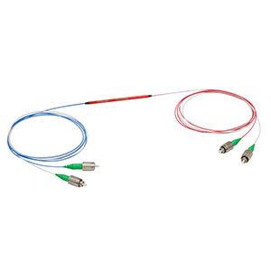 TN1550R3A2 - 2x2 Narrowband Fiber Optic Coupler, 1550 ± 15 nm, 75:25 Split, FC/APC Connectors