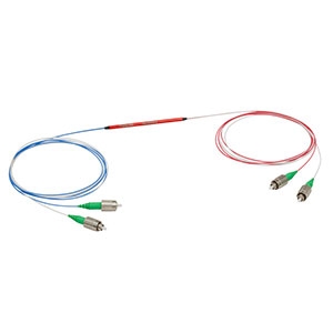 TN1550R5A2 - 2x2 Narrowband Fiber Optic Coupler, 1550 ± 15 nm, 50:50 Split, FC/APC Connectors