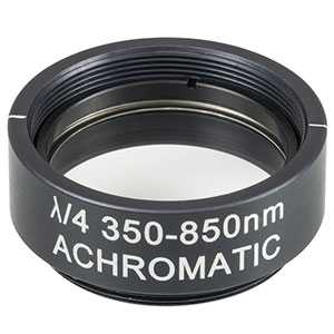 AQWP10M-580 - Ø1in Mounted Quartz Zero-Order Achromatic Quarter-Wave Plate, SM1-Threaded Mount, 350 - 850 nm